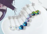 Tassel Heart Drop Earrings Austrian Crystal Pendientes