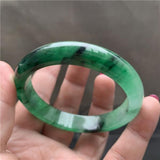 Zheru Jewelry Natural Burmese Jade Green Two-Tone Bracelet