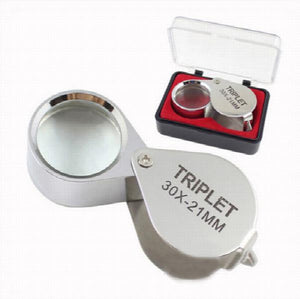 30X Power 21mm Jewelers Magnifier Eye Loupe Jewelry Store Magnifying Glass