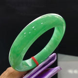 Zheru Jewelry Natural Myanmar Jadeite 54-64mm Green Bracelet