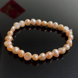 Baroque Freshwater Pearl Elastic Bracelet - Pink Lavender