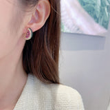 Zircon Inlaid Watermelon Earrings, Sweet Fairy Jewelry