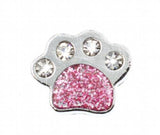 20PCS 8MM Paw Slide Charms Rhinestones Fit 8mm Leather Wristband Keychains