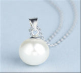 925 Silver 10mm/12mm Pearl Choker Necklaces Layered Chain Women Jewelry