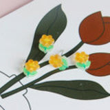 Hand-Painted Small Flowers Resin Patch DIY Jewelry Accessories