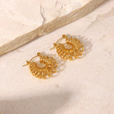 18K Plated Stainless Steel Hollow Hoop Earrings