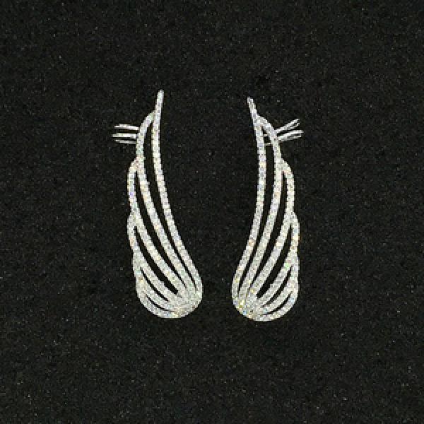 Arrival Sparkling CZ Ear Cuff Earrings Wedding Party Clip Brincos E-652