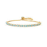 HECHENG 18K Gold Plated Eye Bracelet Enamel Adjustable for Women