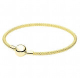 925 Silver Smooth Ball Clasp Snake Chain Pan Bracelet