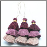 10pcs Tri colors tassels cloth hanging accessories keychain craft DIY making