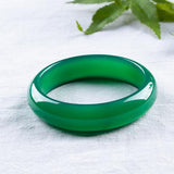 Zheru Jewelry Green Agate Chalcedony Bracelet 54-62mm