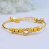 Children's Copper Baby Bracelet Charm Beads Bangle Jewelry