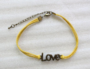 24PCS Bronze Love Link Velvet Bracelets