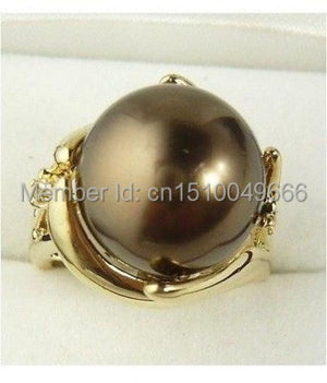 Jade/Shell Pearl Ring Size 7, 8, 9 # A572