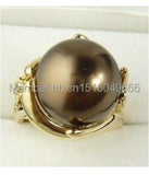Jade/Shell Pearl Ring Size 7, 8, 9 # A572