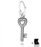 S925DIY Sterling Silver Key Shoes Painting Pencil Pendant Women's Jewelry Gift