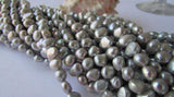 AA Real Pearl Loose Beads Grey Baroque Freshwater Pearl Strands DIY Necklace