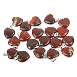 12pcs Natural Stone Heart Shape Pendant Charms for DIY Jewelry Making