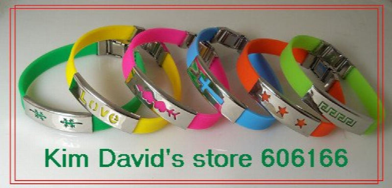 24pcs Mix Colour Silicone Bracelet Stainless Steel Buckle Bracelets