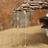 Silver 925 Earrings Women Chain Tassel Dangle Star Piercing