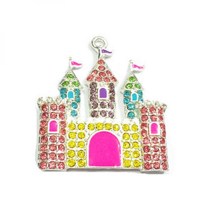 10pcs/Lot Castle Rhinestone Pendants for Necklace