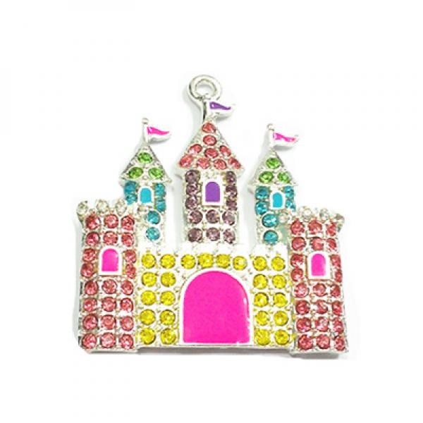 10pcs/Lot Castle Rhinestone Pendants for Necklace