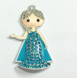 10pcs/bag Enamel Rhinestone Princess Girl Pendants For Chunky Kids Necklace