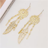 Vintage Dream Catcher Drop Earrings Cubic Zircon Silver Jewelry