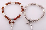 Crystal Glass Beads Bracelet with Alloy Swing Charm