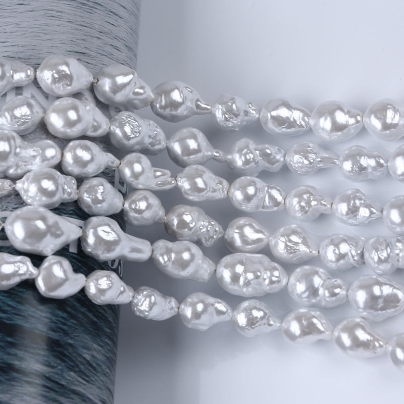 Natural Baroque Pearl Strand - Nucleated Plated Big