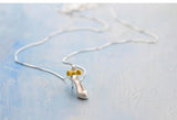 925 Silver High-heeled Shoes Necklace Pendant Women Jewelry