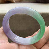 Zheru Jewelry Natural Myanmar Jade 54-64mm Purple Two-Color Bracelet