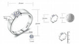 Tibetan Silver Ring Men 1.0ct Zirconia Wedding Band