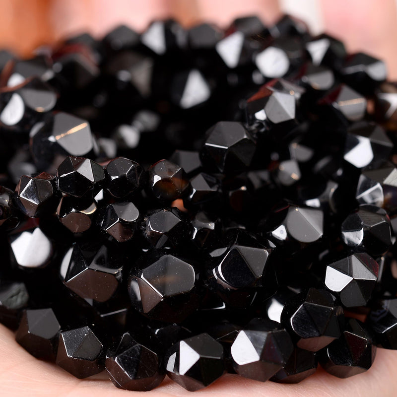 Faceted Tourmaline Coral Agates Beads Natural Stone Bead 15''