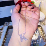 26 Letters Diamond Pendants 925 Silver Wedding Pendant Necklaces Bridal Gift