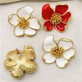 Enamel Flower Glaze Stud Earrings - European & American Style