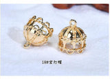 3D Cartoon Flowers Caps Copper Charms DIY Jewelry Earrings Pendants