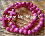 Rose Cross Bracelets Stretch Beaded Jewelry 15PCS/LOT
