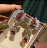 Pigeon Blood Red Water Drop Ruby Earrings