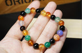 Colorful Agate Bracelet Natural Stone Jewelry Men Women Hand String
