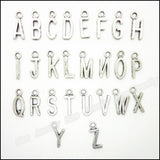 520pcs Alphabet Letter Pendant Tibetan Silver Charms for Bracelet Necklace DIY