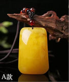 Amber and Honey Wax Pendant Necklace