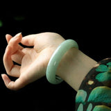 Myanmar Jade Light Green Bracelet 54mm-64mm Female Gift for Her