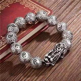 Vintage Silver Men's Pixiu Bracelet Adjustable Hip-hop Punk