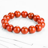 Zheru Agate Chalcedony Red Bead Bracelet Men Women Jewelry