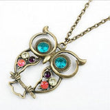 Bronze Owl Pendant Sweater Necklace Fancy Colorful Jewelry 10pcs/lot