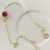 925 Silver Bracelet Red Zircon Women Jewelry