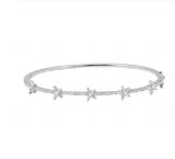 Silver Beads Stars Charm Bracelet Women Bangle Chain Jewelry Gift