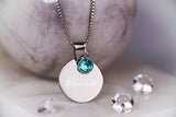 Custom Engraved Birthstone Necklace - Personalised Name - Special Words Gift