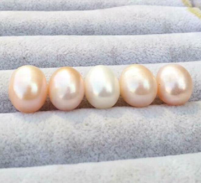 5pcs 10x13mm Loose South Sea Pink Purple Pearl Half Drilled